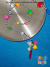 Colourful mixed beads long chain necklace