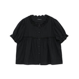 Lace Puff Blouse (black)