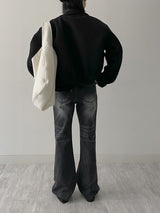 [unisex] 641 cat-washed bootcut denim pants