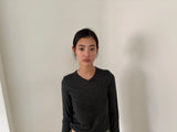 スリム Vネック ニット トップ