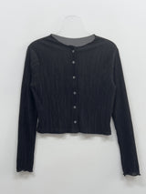 Pleated Crop Cardigan T-shirt