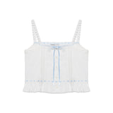 Ribbon Frill Sleeveless (White)