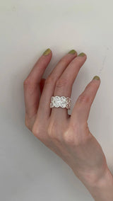 Silver daisy open ring