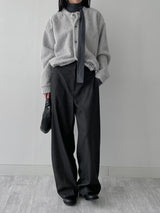 [Brushed Lining] Tie Pintuck Turtleneck T-Shirt