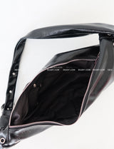 Punching Half Moon Round Shoulder Bag