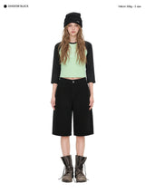 BTB : SANP BUTTON BERMUDA SHORTS [SHADOW BLACK]