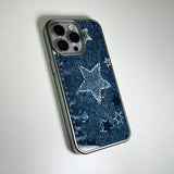 Faded Denim Stardust Phone Case Blue Indigo (SV_MagSafeGlass)