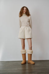 Basic turtle neck T-shirts (Beige)