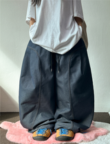FORMAL CAVE FRONT PLEAT DENIM STRING BALLOON PANTS 💙🩶🖤 - 3 COLORS