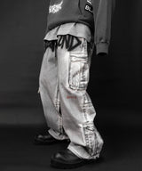 BBD アングザイエティディスオーダー ダーティカーゴパンツ (White)