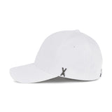 Stud logo over fit ball cap white
