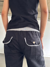 Crime Sleek Hip Button Capri Pants 3color
