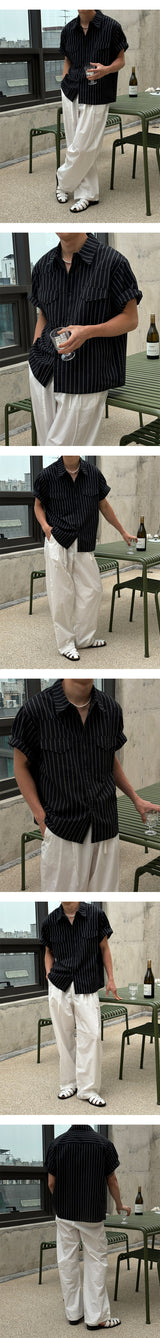 [Unisex] Nylon two tuck rope banding pants(3color)
