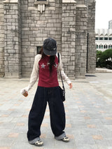 ユニセックスアズマデイリーステッチセルヴィッジデニムパンツ