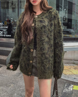 Referred Wool Round Cardigan