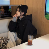 [BELLIDE MADE] ダブルサイドレイジングダンピングラインクロップパーカー