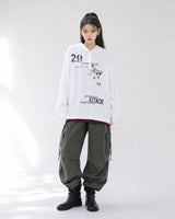 (UNISEX) Attack Henley Hooded Long Sleeve