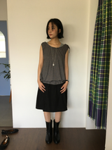 Marine button midi skirt (3color)