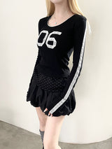 1474. Number lace track T (3color)