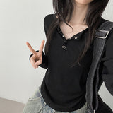 Side Shirring T-shirt💛Jena Snap Shirring Long Sleeve T-shirt (6 colors)