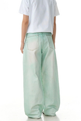 Glow Washed Wide Leg Jeans