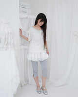TEA DIARY V-NECK TOP / WHITE