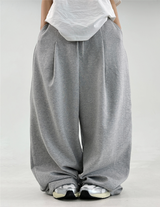 2000 ユニッツソルド❤🥰ファーストショッピング❤ S-XL❤ フリース❤ サイドプリーツワイドバルーントレーニングパンツ