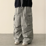 リードニーピンタックヘムストリングワイドパンツ