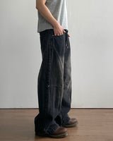 Block Panel Denim Pants