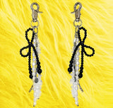 ribbon gemstone keyring (black mix)