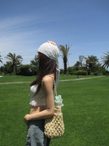 beads lace beanie