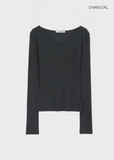 [MADE] Tenlua Wool Tencel V-Neck Long Sleeve Tee (50% Tencel)