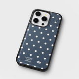 holiday epoxy bumper case (navy mini dot)