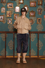 POCKET ARGYLE SHORT JACKET / BEIGE