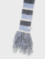 ヘアリータッセルマフラー (ブルー)