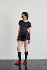 MINI HEART BALLOON SKIRT PANTS / NAVY