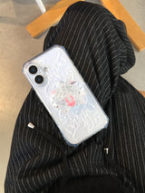 フラワーモザイクジェリーハードスマホケース