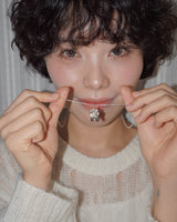 [925SILVER] ROSETTE RIBBON NECKLACE