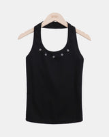 Beniz Eyelet Halter Sleeveless Top