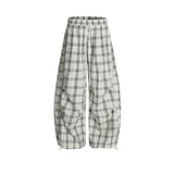 Check Drawstring Loose Fit Pants 232514159