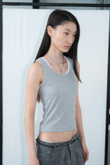 Basic Ribbed Sleeveless (Gray)