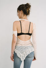 Lace drape top