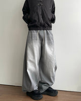 Cement Curved Denim Pants