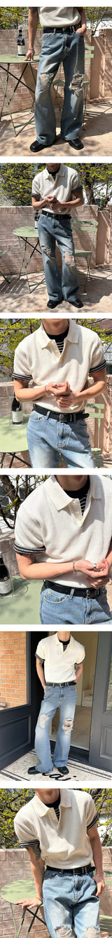 [S/S] Hidden linen kara half knit(4color)