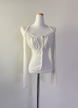 ブライセンレースオフショルダートップ (white)