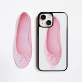 [Glass] pink dot shoes case 