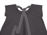 COUNTRY FLARE LINEN DRESS / CHARCOAL