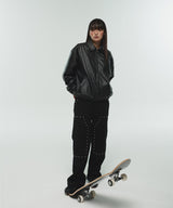 ITZ MINI LOGO VEGAN LEATHER JACKET