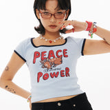 PEACE クロップtシャツ