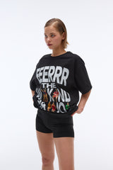 Weekend warrior people artwork T-shirt (Black)